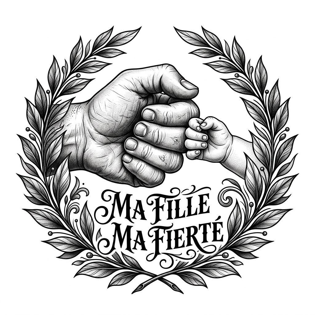 idée tatouage père et fille mains premium ma fille ma fierté