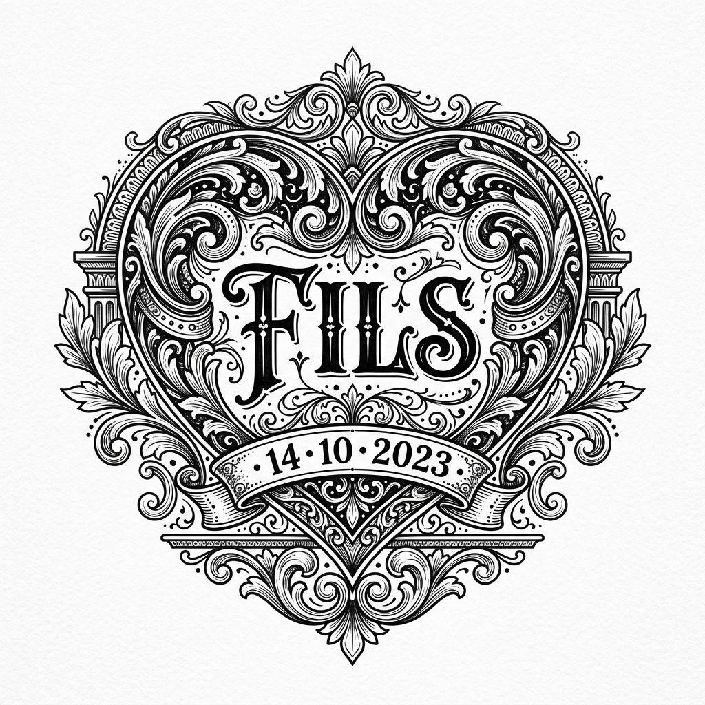 idée tatouage père et fils cœur ornemental 'fils'