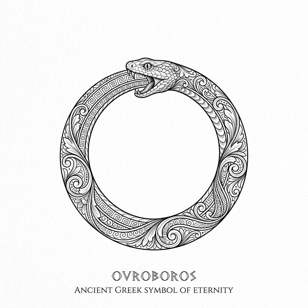idée tatouage petit ouroboros mini