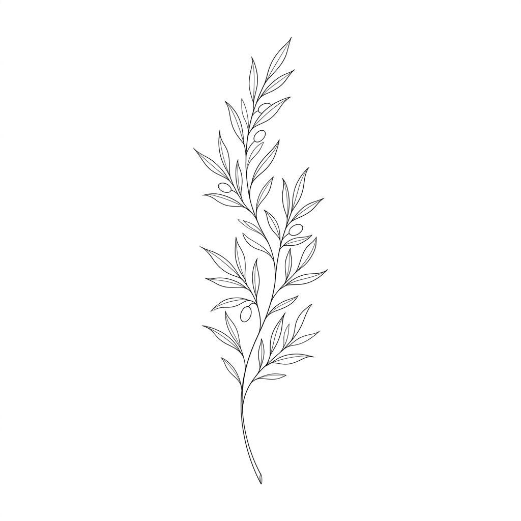 idée tatouage pied branche fine line