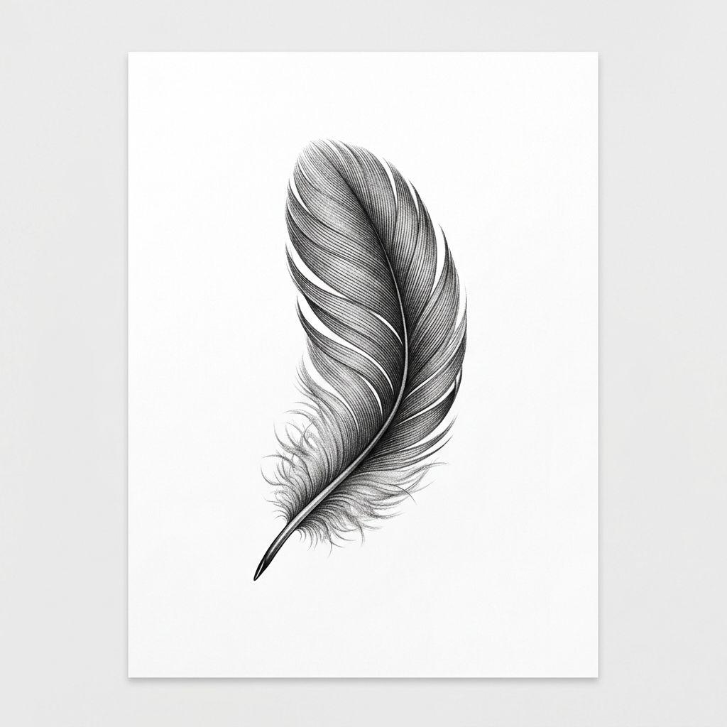 idée tatouage pied plume micro-réaliste