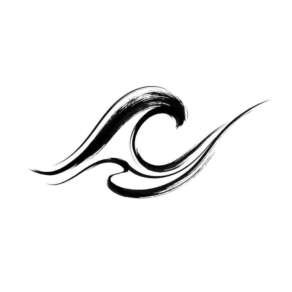 idée tatouage pied vague abstraite