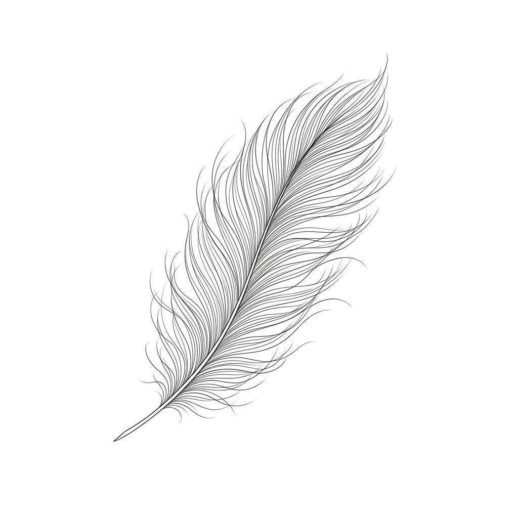 idée tatouage plume plume fine line delicate