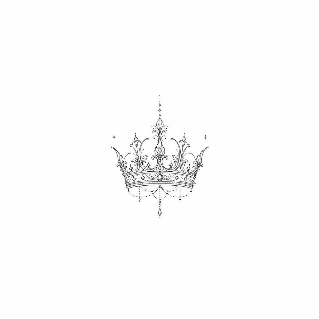 idée tatouage poignet couronne fine line