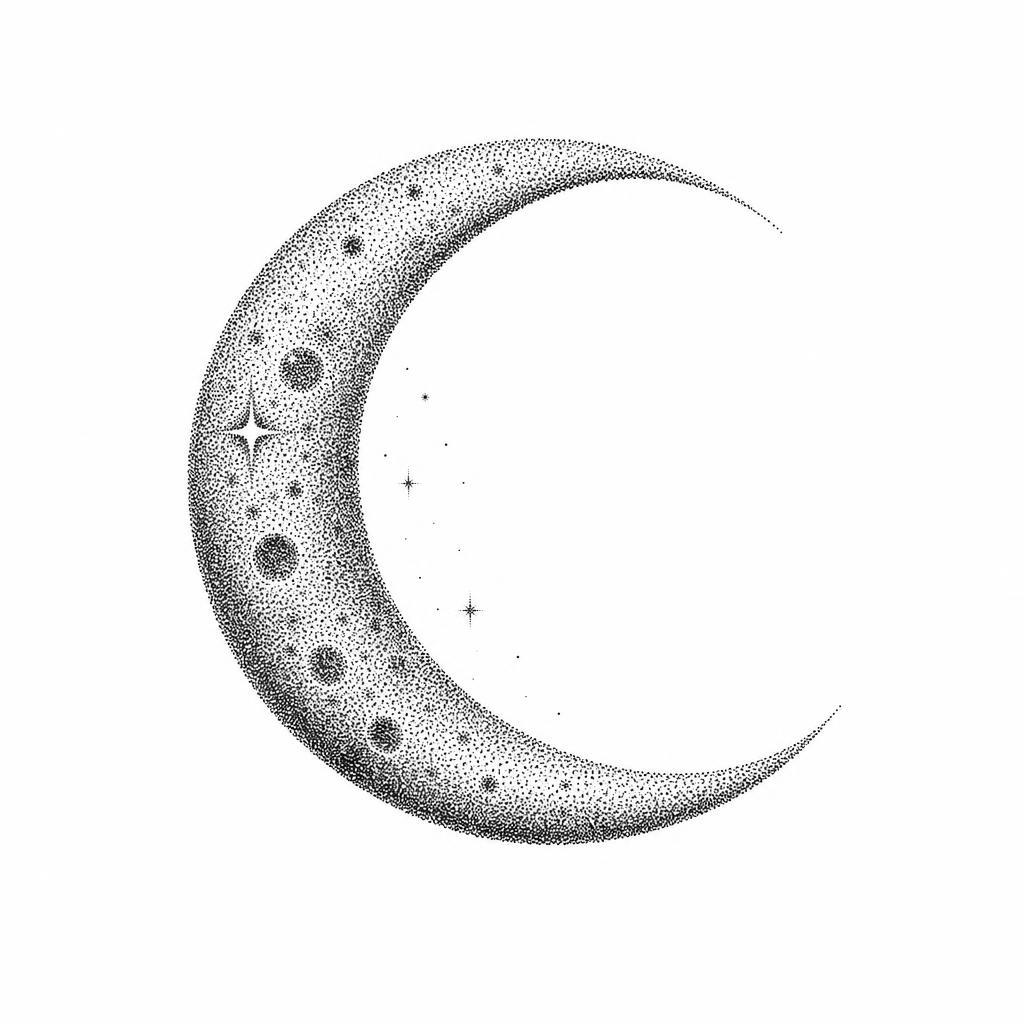 idée tatouage poignet lune dotwork