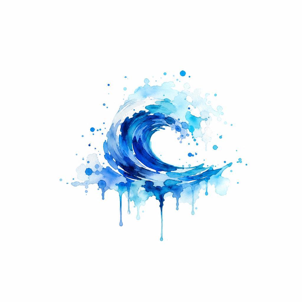 idée tatouage poignet vague aquarelle