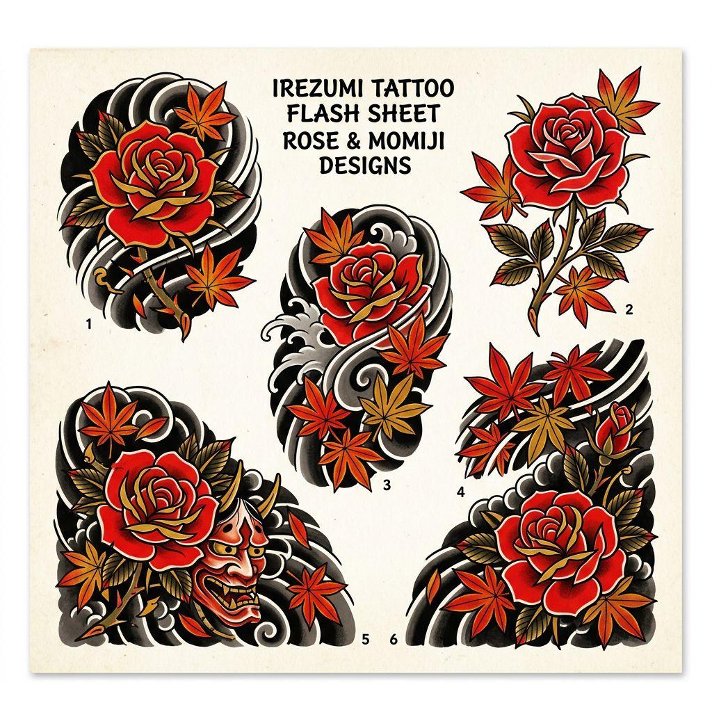 idée tatouage rose rose japonaise