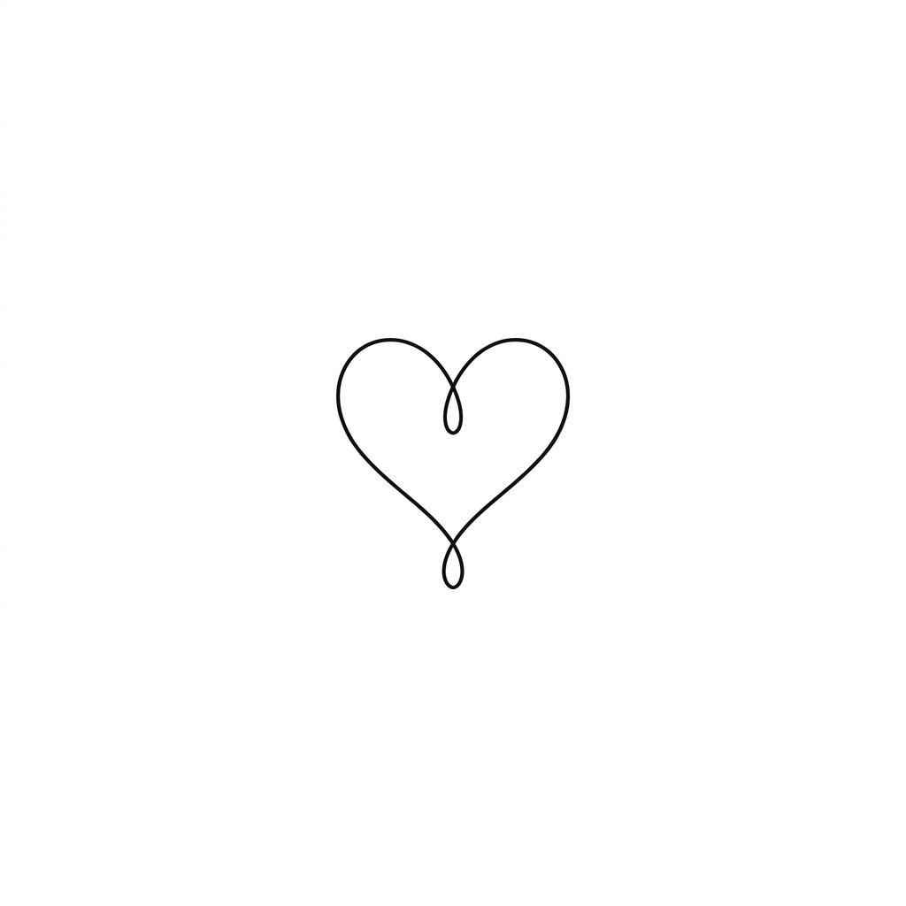 idée tatouage simple cœur minimaliste