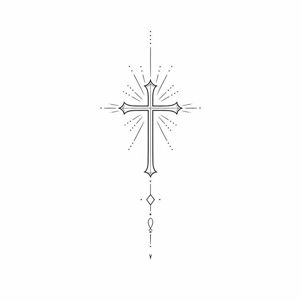 idée tatouage simple croix spirituelle simple