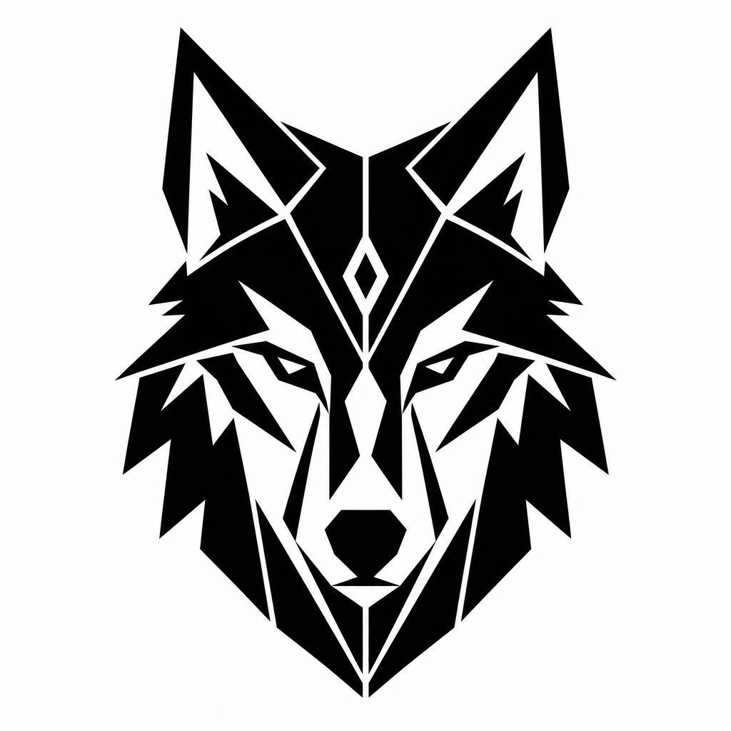 idée tatouage simple loup stylisé géométrique
