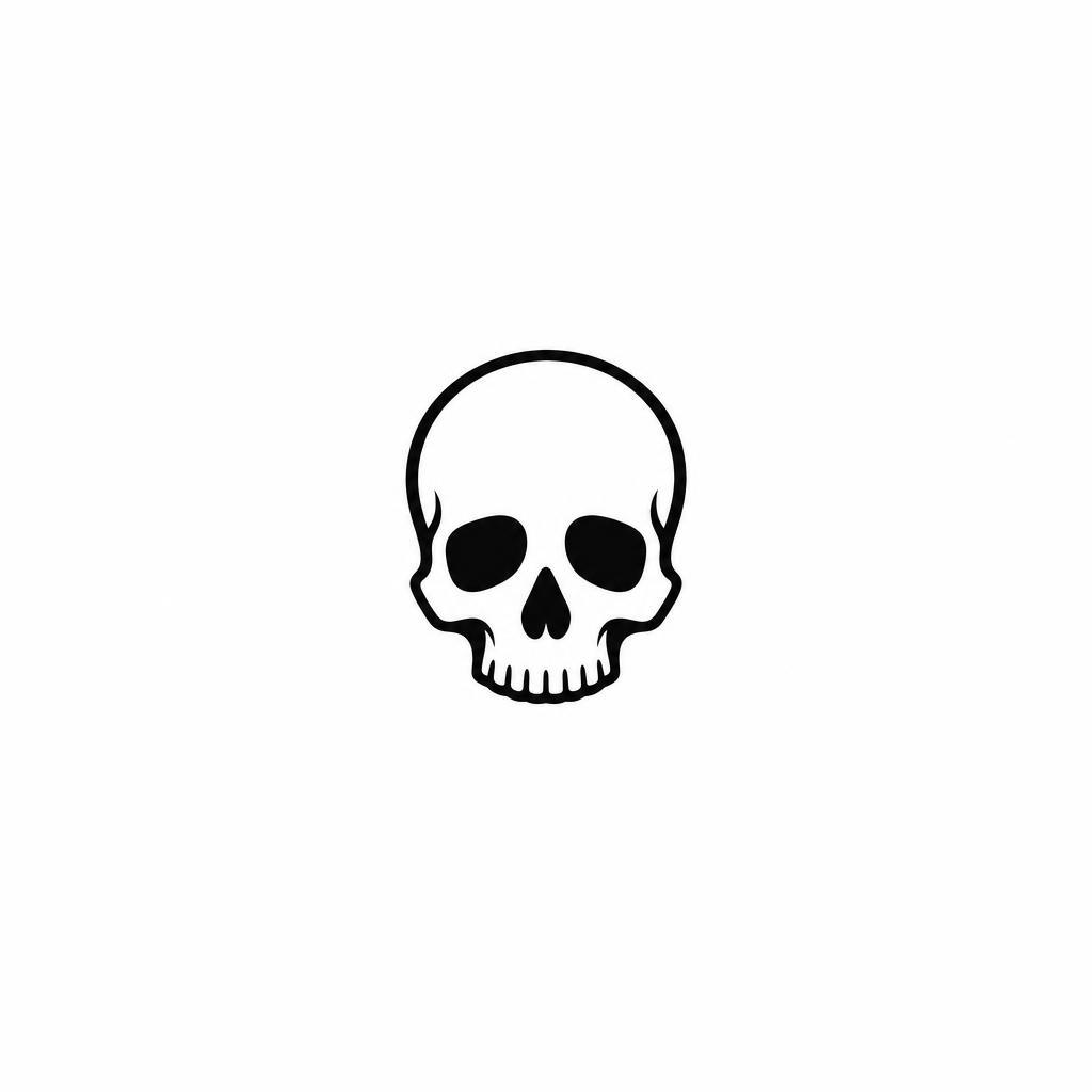 idée tatouage simple crâne minimaliste