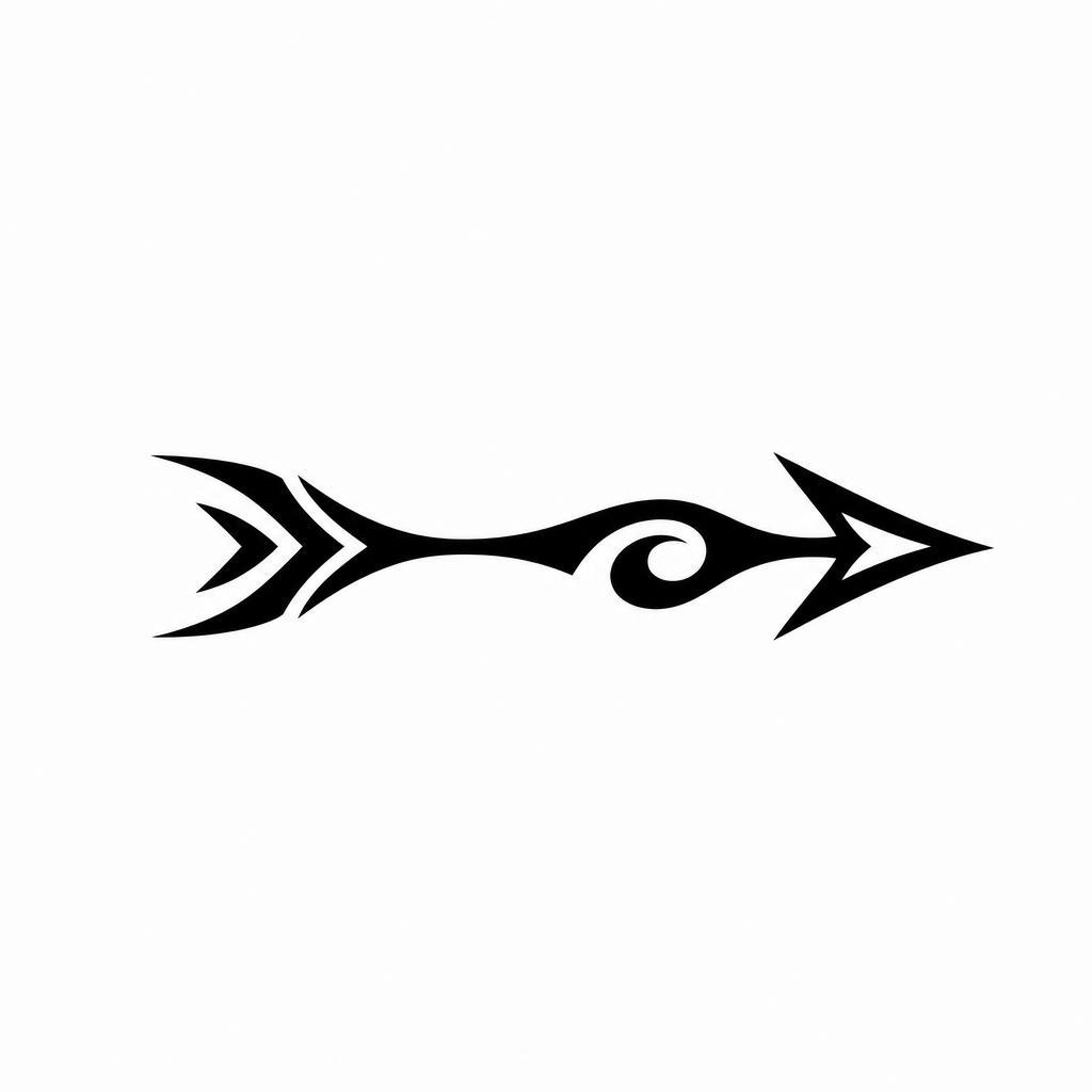idée tatouage simple flèche tribal moderne