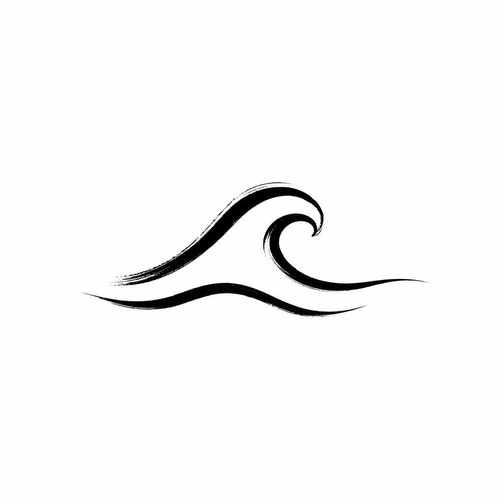 idée tatouage simple vague abstraite épurée