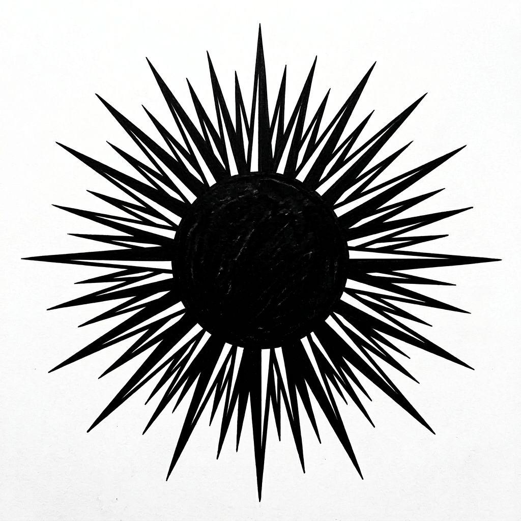 idée tatouage soleil soleil noir blackwork