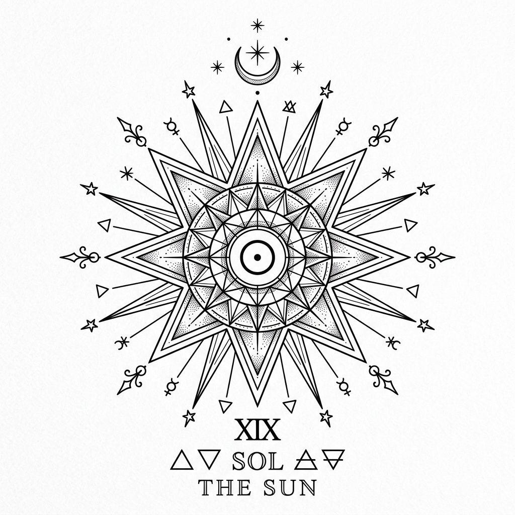 idée tatouage soleil soleil geometrique sacre