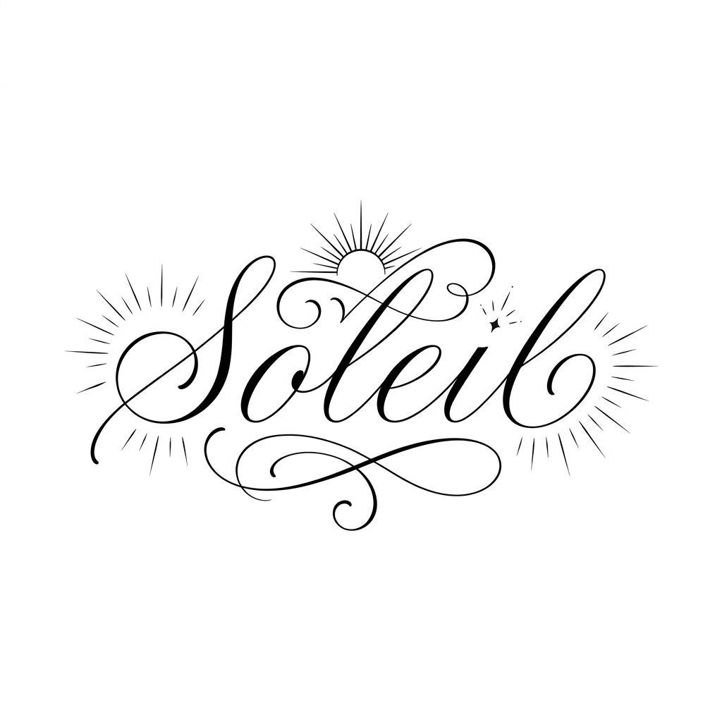 idée tatouage soleil lettrage soleil cursive
