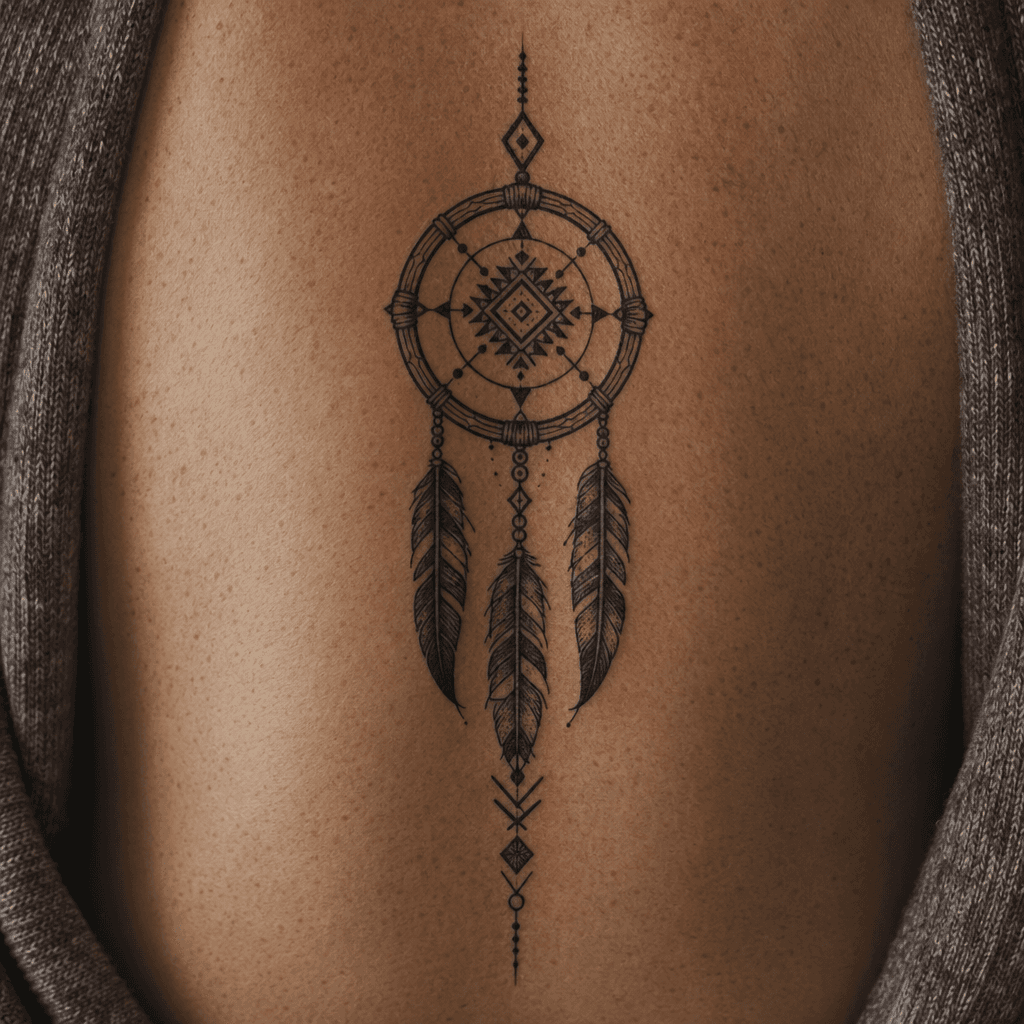 idée tatouage attrape-rêve attrape-reve tribal amerindien