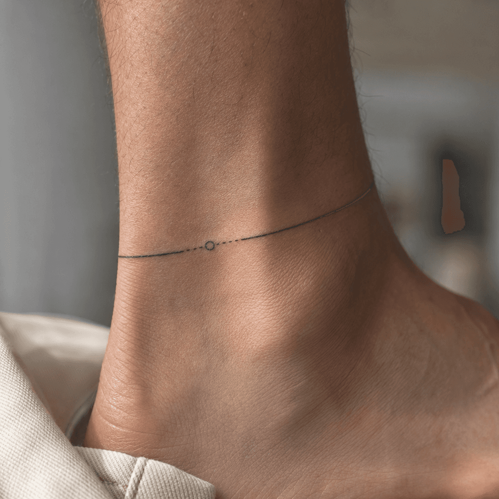 idée tatouage cheville bracelet minimaliste