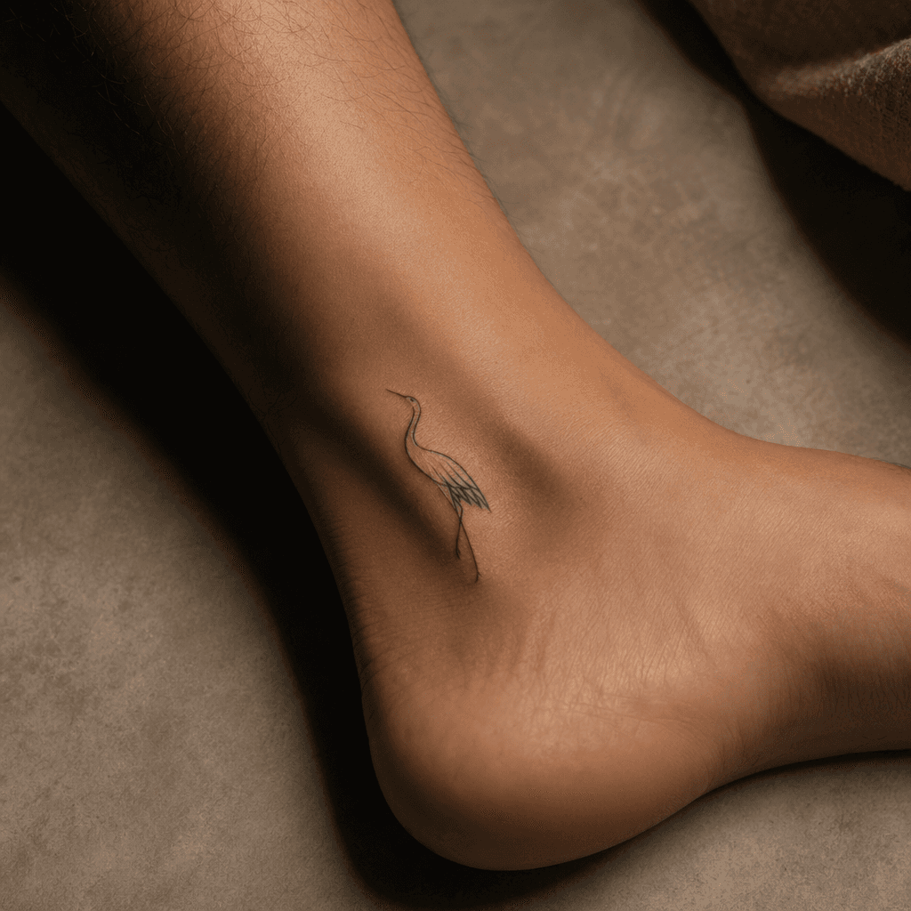 idée tatouage cheville crâne minimaliste