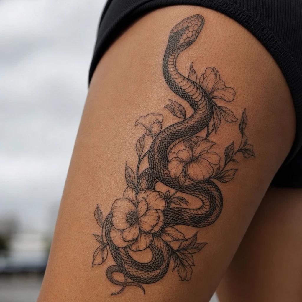 Idée tatouage cuisse femme