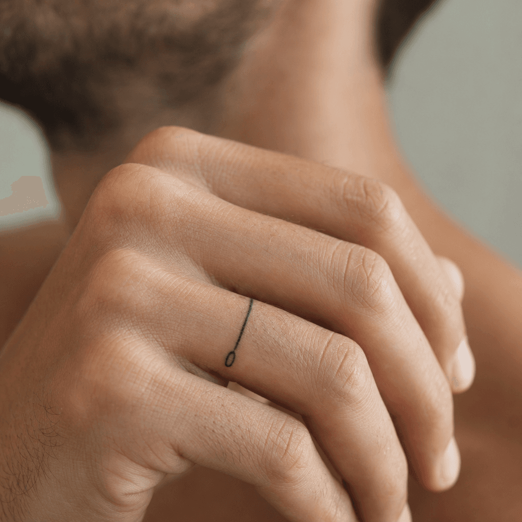 idée tatouage doigt anneau minimaliste