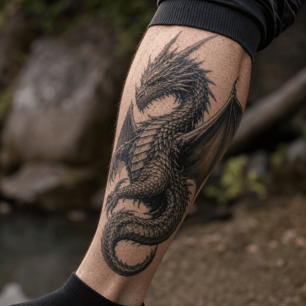 idée tatouage dragon dragon réaliste écailles