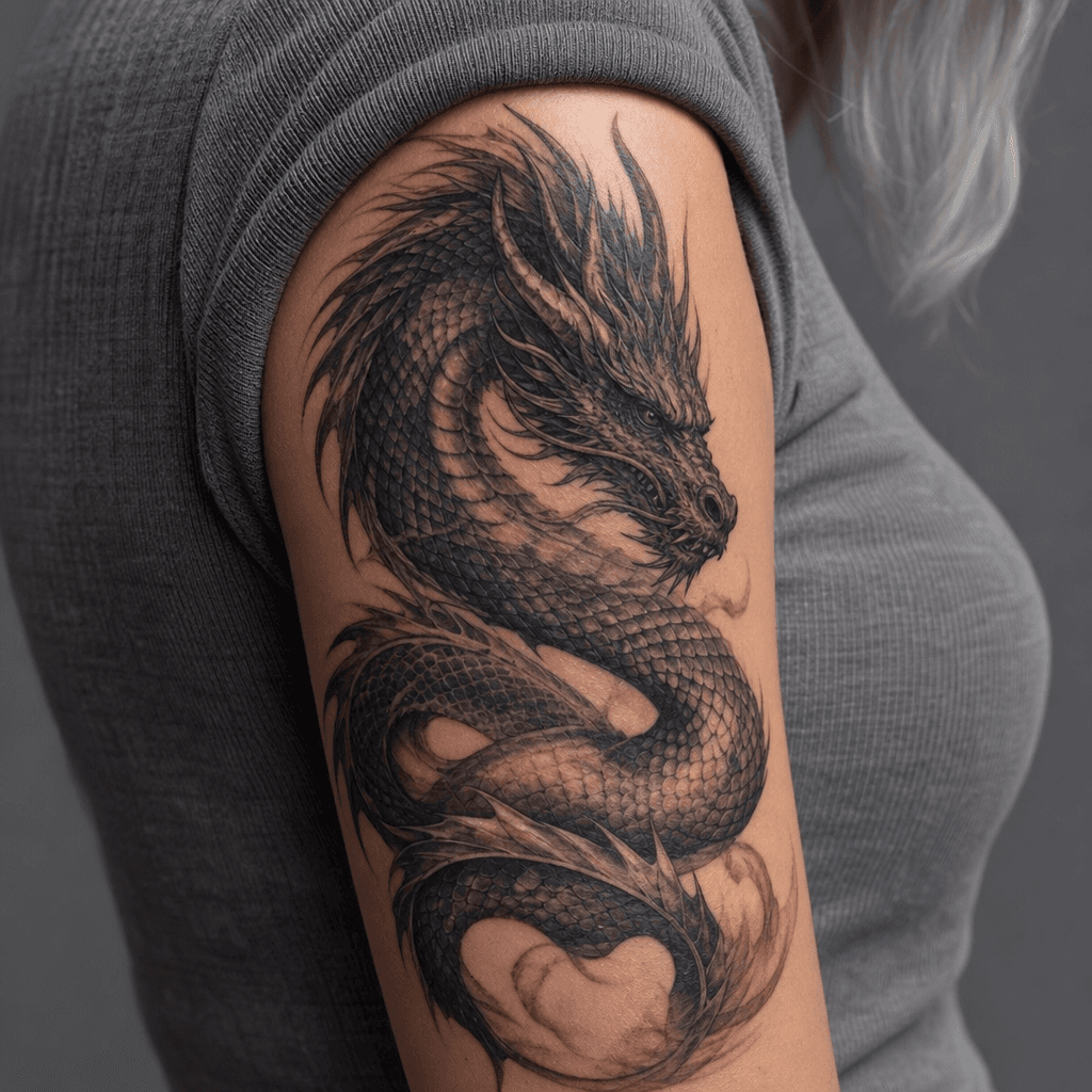 idée tatouage dragon dragon réaliste écailles
