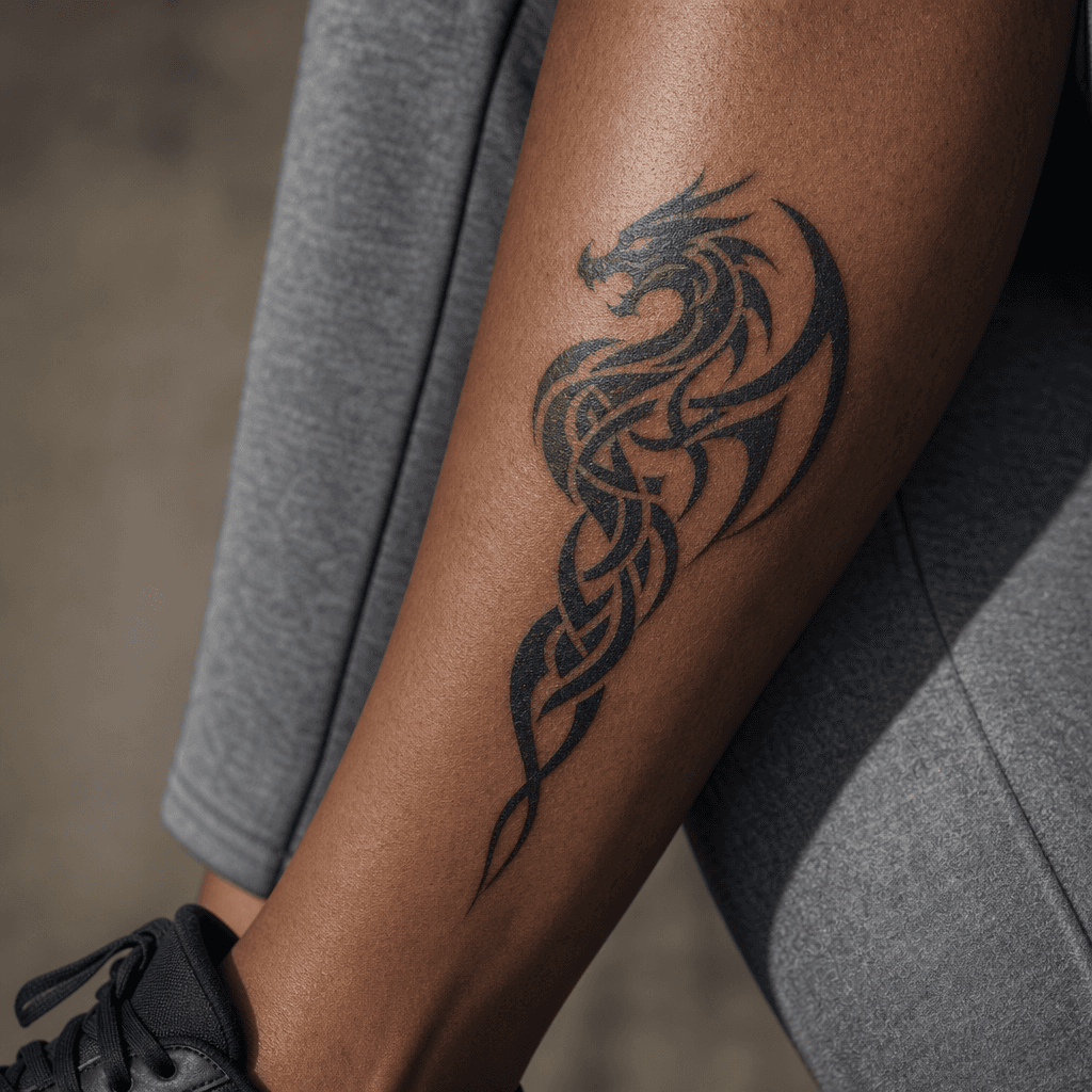 idée tatouage dragon dragon celtique tribal