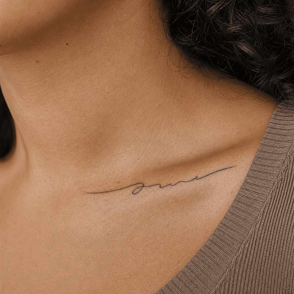 idée tatouage écriture script fine line délicat