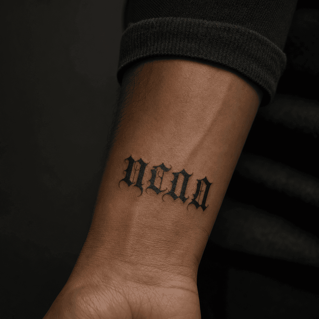 idée tatouage écriture lettrage blackletter gothique