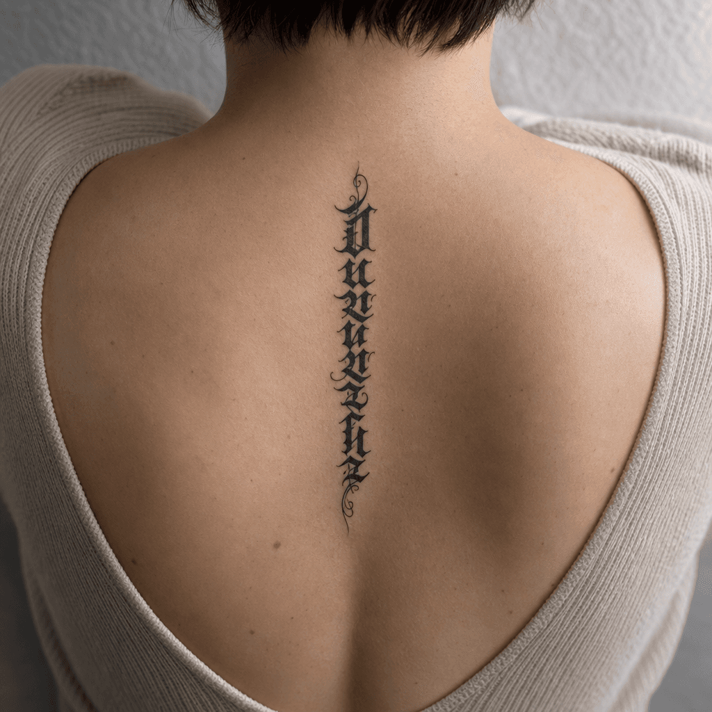 idée tatouage écriture lettrage blackletter gothique
