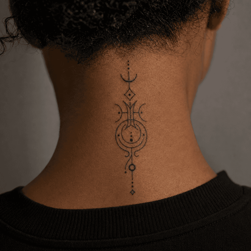 idée tatouage écriture typographie géométrique structurée