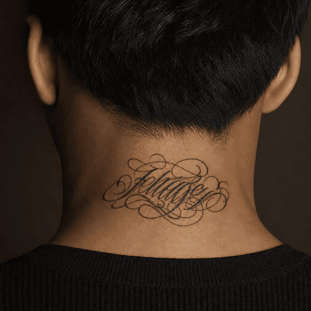 idée tatouage écriture lettrage chicano fin