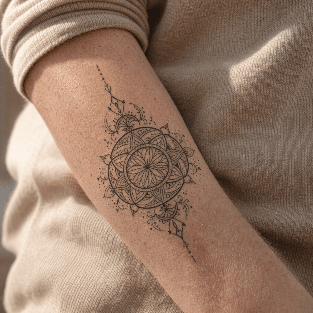 idée tatouage écriture citation ornementale mandala