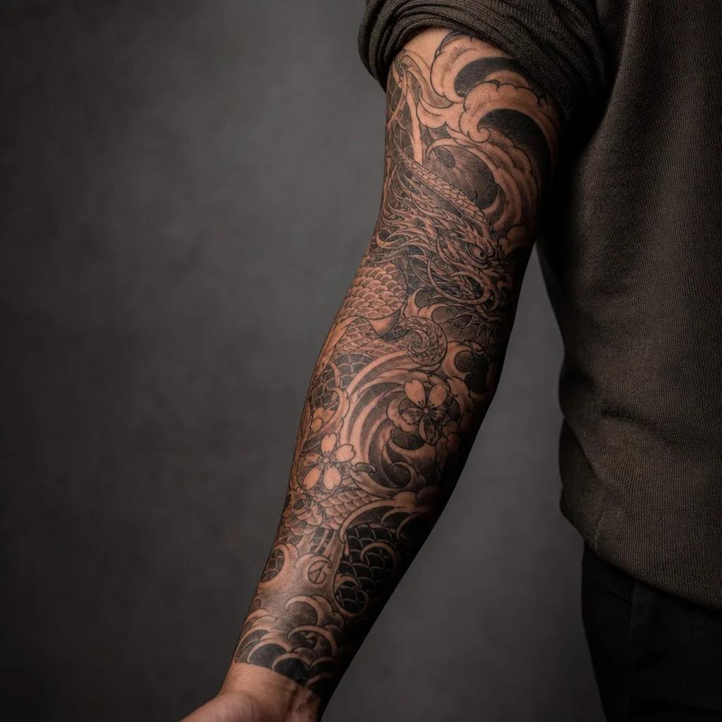 idée tatouage emplacement bras japonais sleeve
