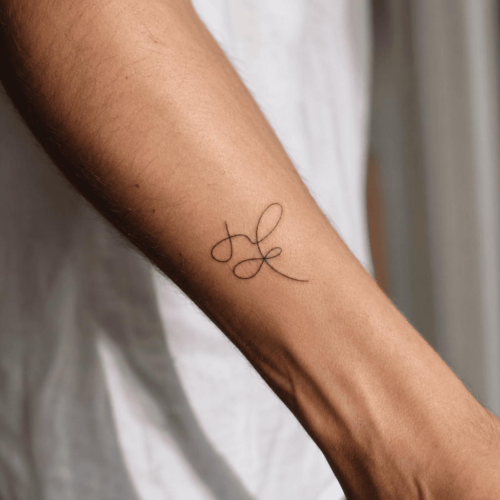 idée tatouage famille homme initiales enfants minimalistes