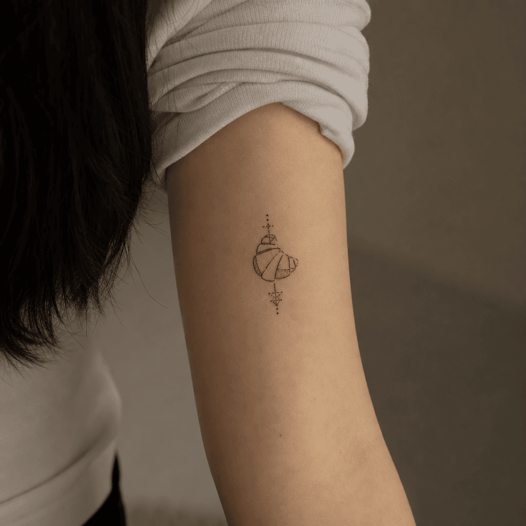 idée tatouage femme discret croissant géométrique fin