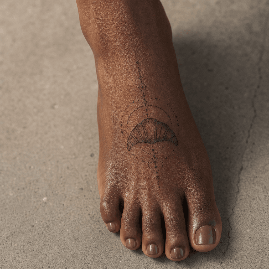 idée tatouage femme discret croissant géométrique fin
