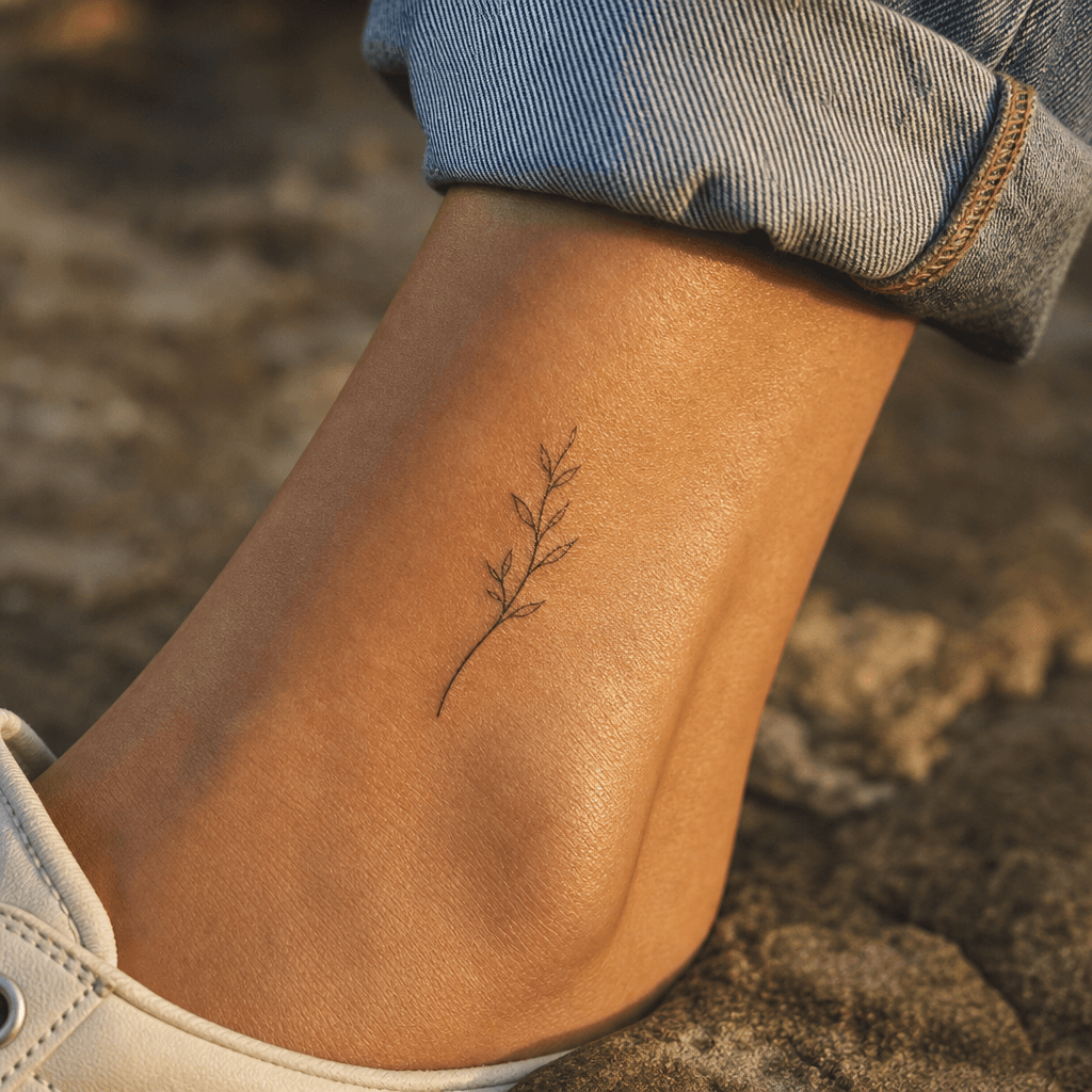 idée tatouage femme discret branche fine line discrète
