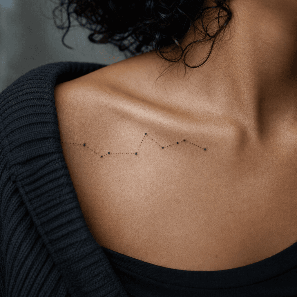 idée tatouage femme discret constellation dotwork