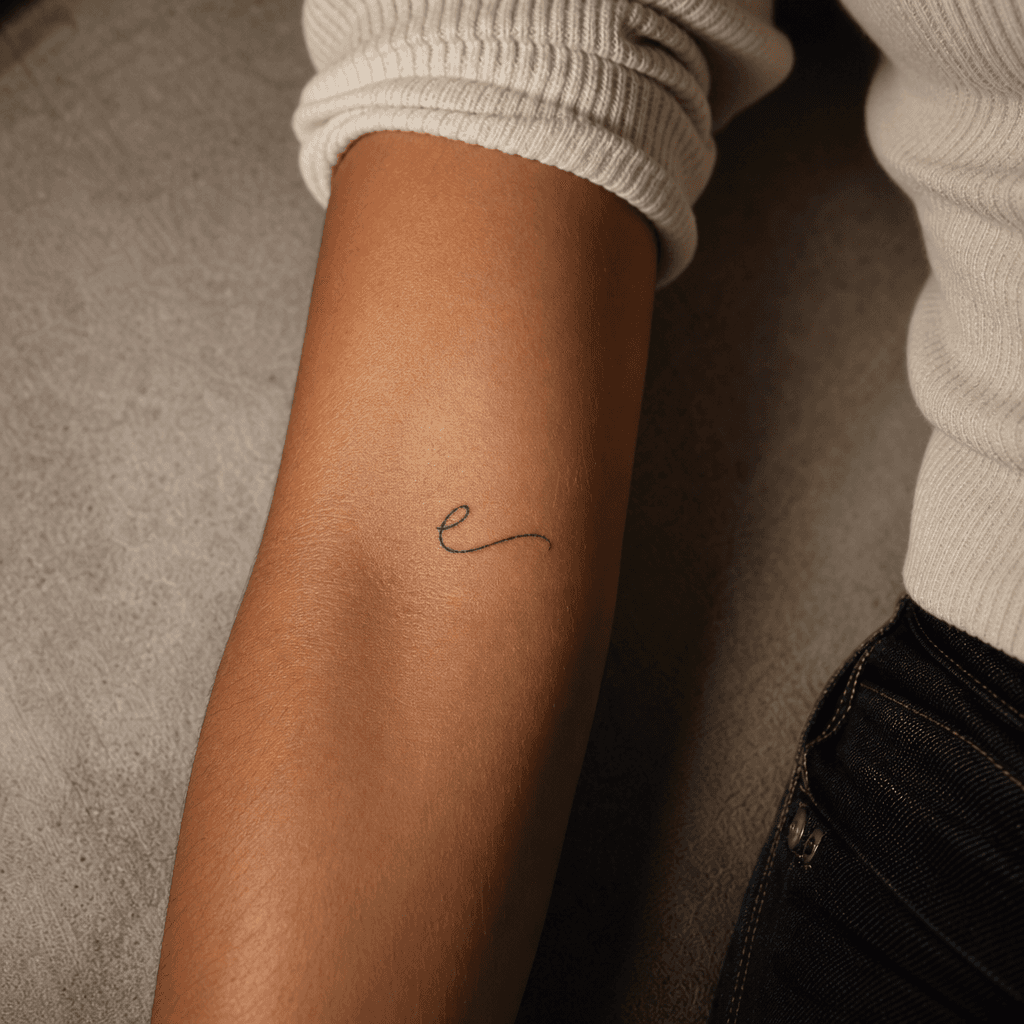 idée tatouage femme discret initiale lettrage minuscule