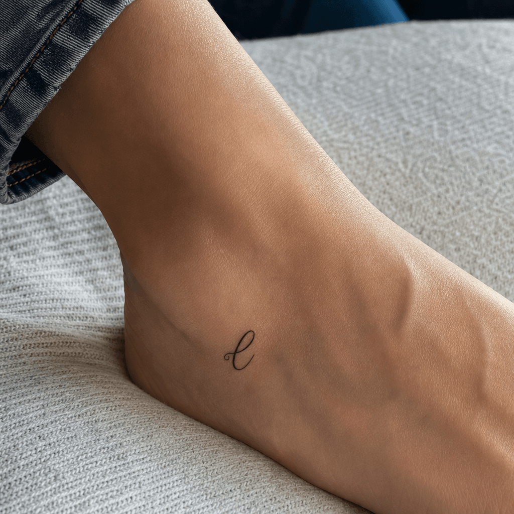 idée tatouage femme discret initiale lettrage minuscule