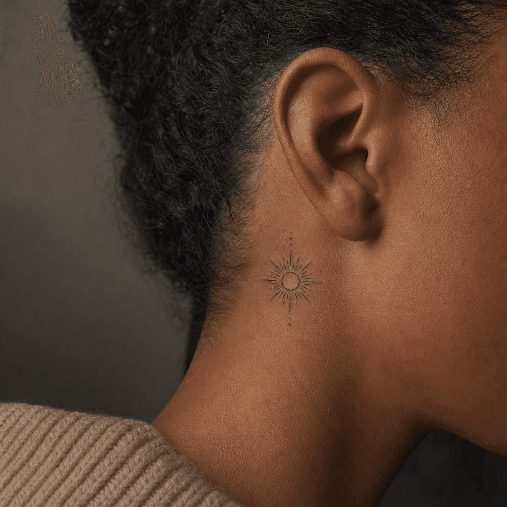 idée tatouage femme discret soleil symbolique épuré