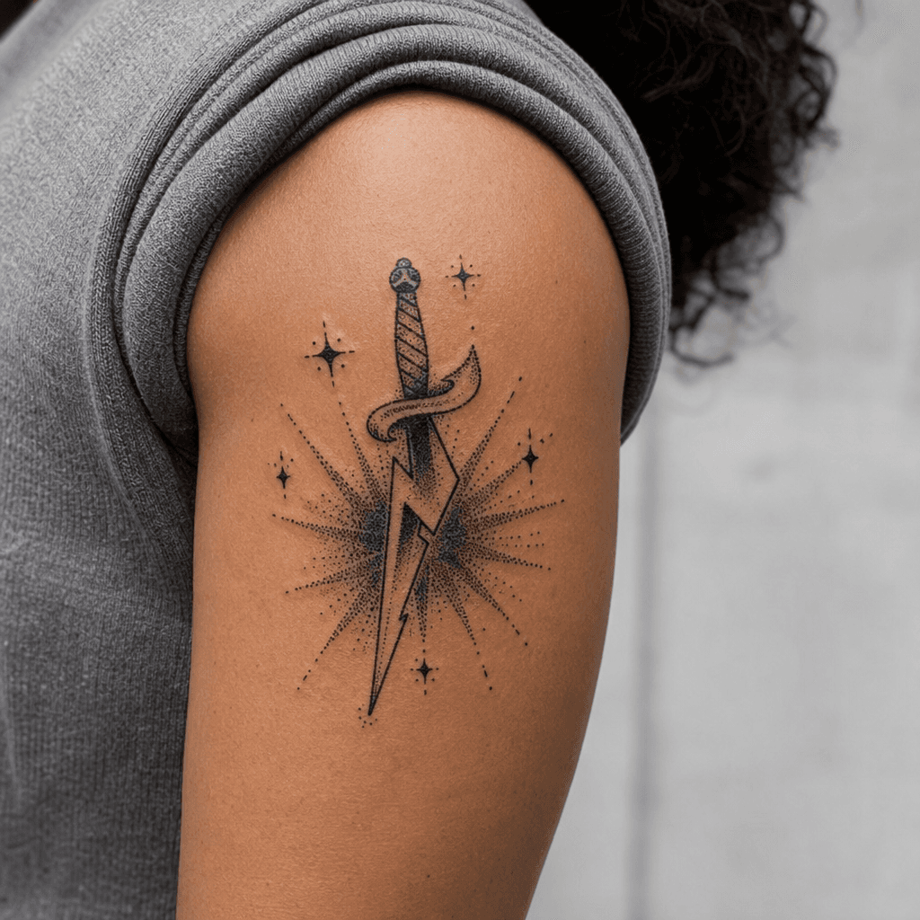 idée tatouage flash flash dotwork pointillé