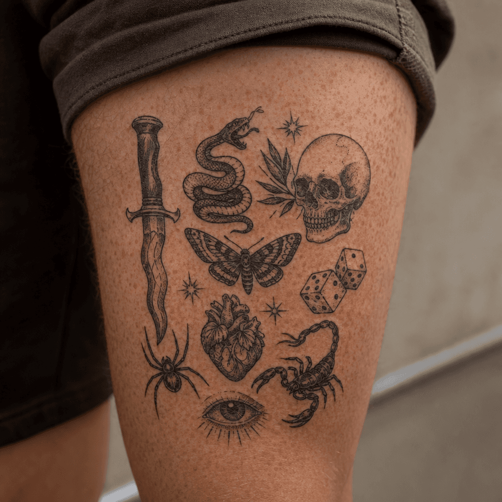 idée tatouage flash planche flash patchwork
