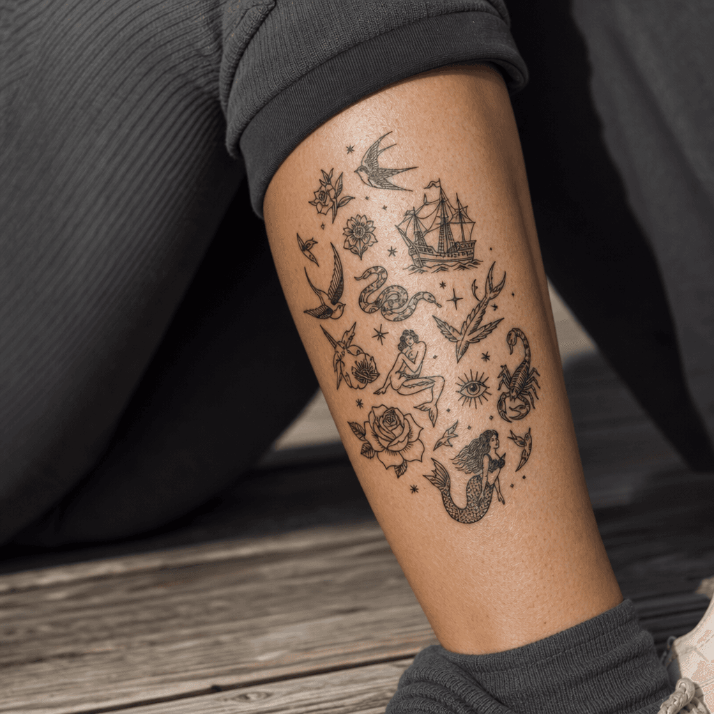 idée tatouage flash planche flash patchwork