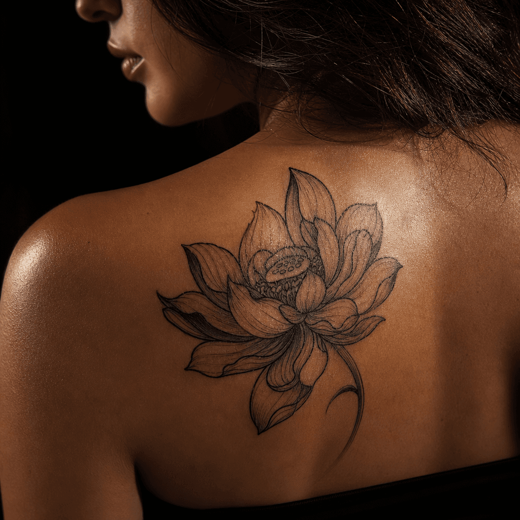 idée tatouage fleur fleur de lotus japonais