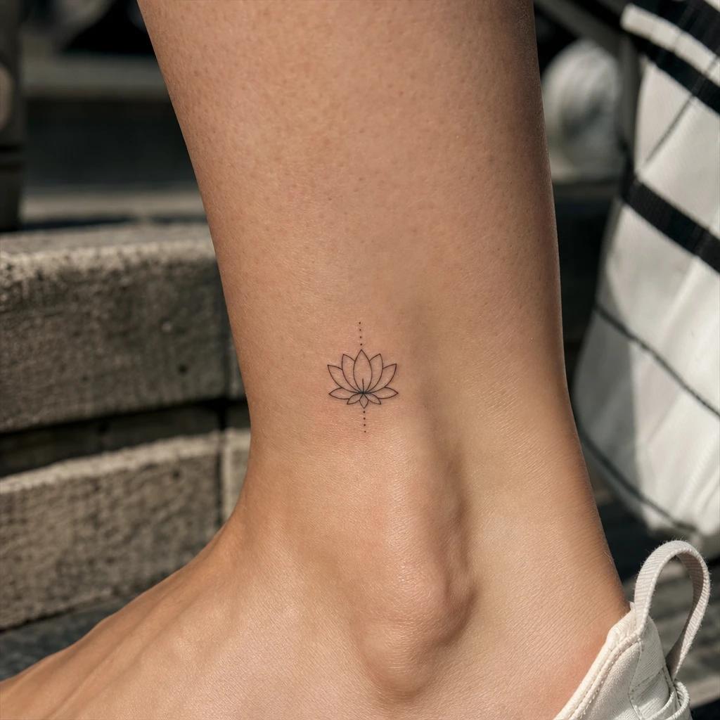 idée tatouage fleur de lotus lotus poignet délicat, photo réaliste sur peau