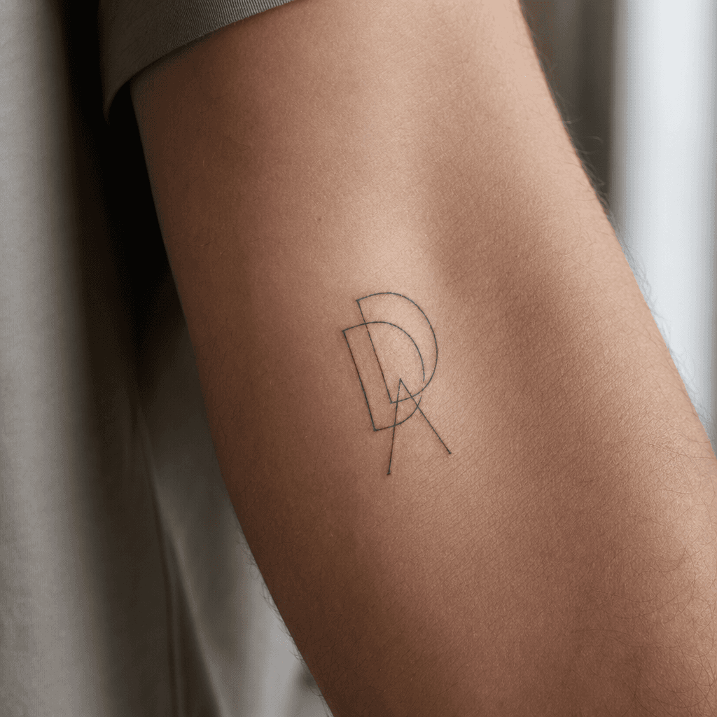 Initiales fine-line à l'avant-bras, choix symbolique personnel