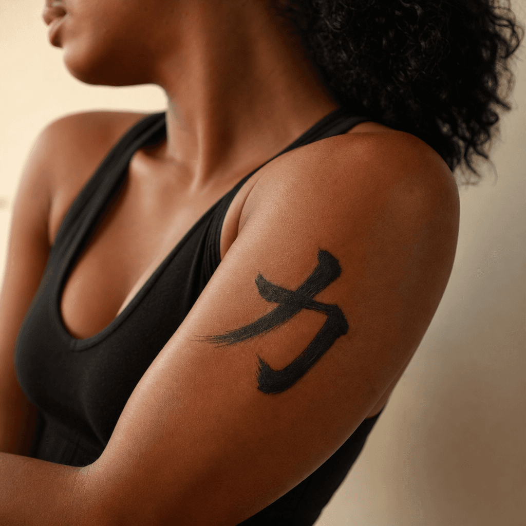 idée tatouage japonais kanji 'force' calligraphie
